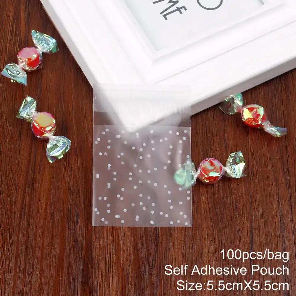 

Christmas Self-adhesive Bag Pouch Party. Bags Paper Cup Wedding Decoration Biscuit Packaging Supplies Plastic Candy Bags Event 9x15cm&as show
