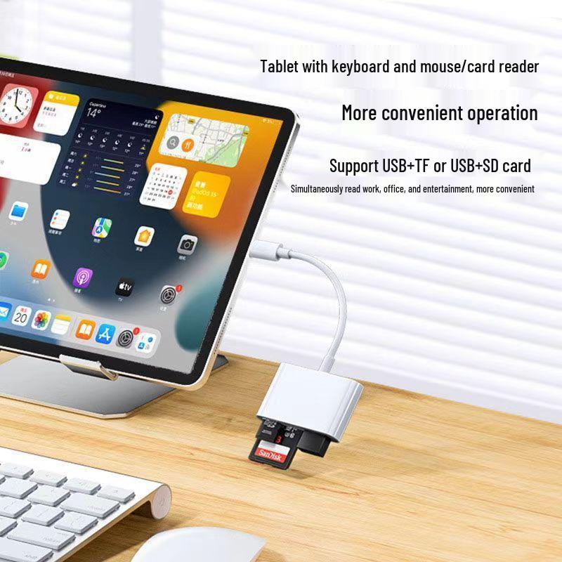 3-in-1 Multifunctional OTG Card Reader - Type-C, TF & SD Card Compatible with Mobile Phones & Computers