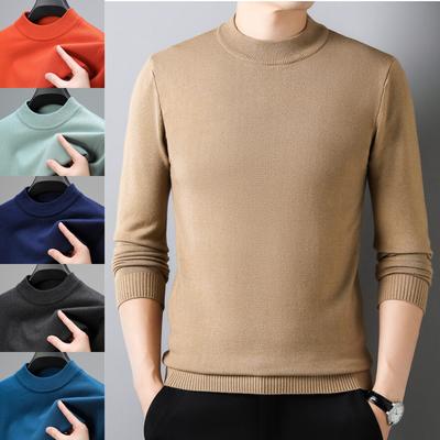 Autumn Winter Men's Half-turtleneck Warm Sweater Casual Solid Color Sweater Men