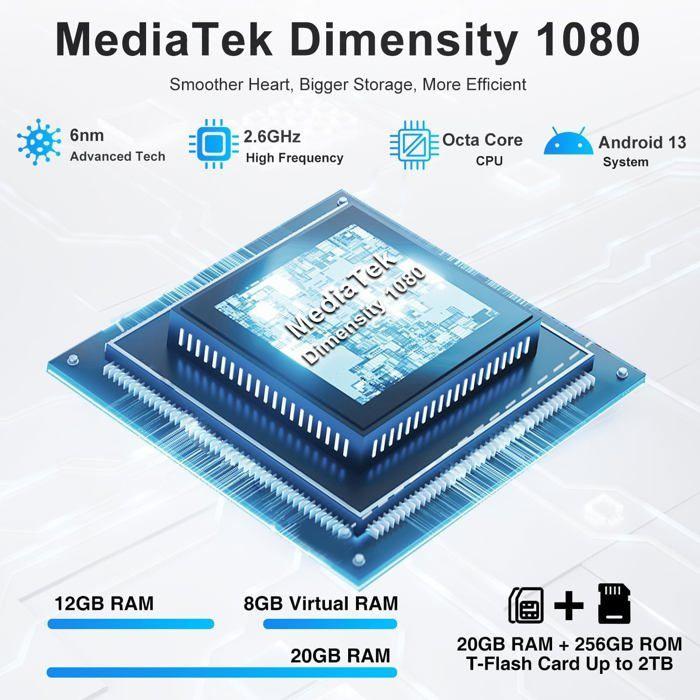 Telephone Portable Incassable 5G DOOGEE V31 GT 20GB+256GB 6.58" 10800mAh Smartphone MediaTek Dimensity 1080 Dual SIM/IP68/IP69