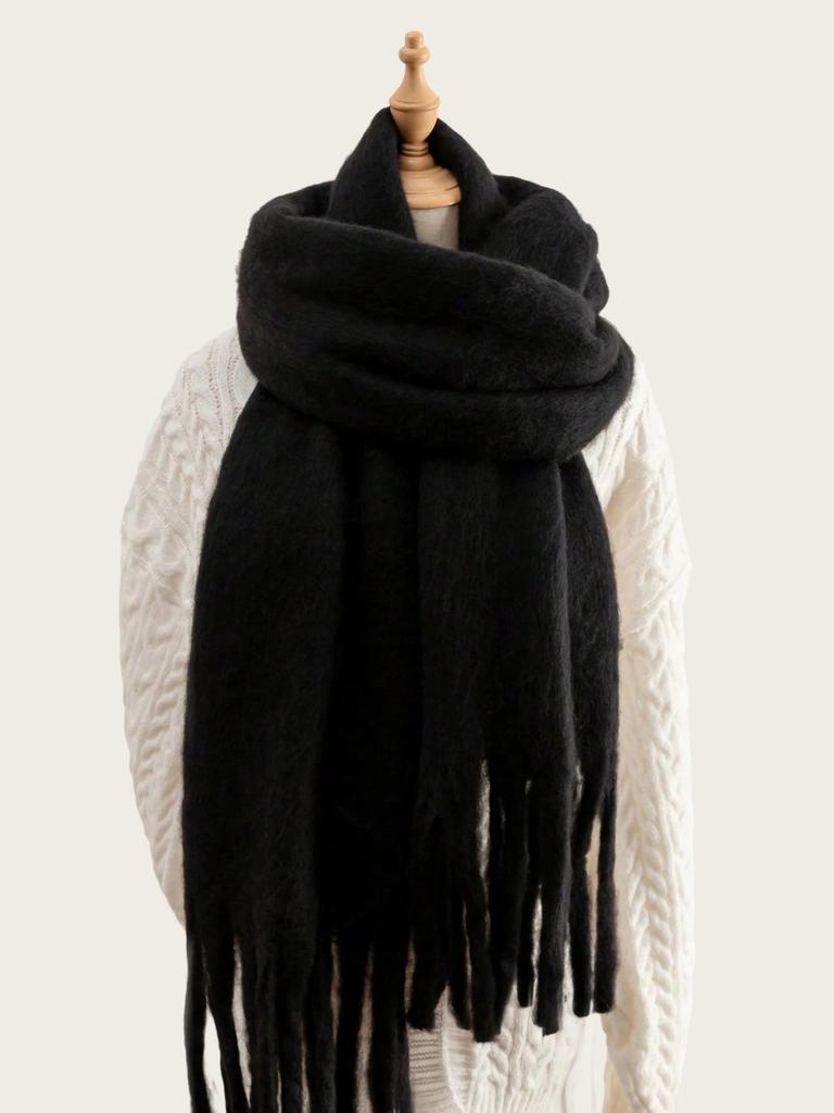 New Winter Scarf for Women Warm Solid Pashmina Blanket Wraps Female Thick Soft Bufanda Big Tassel Shawl Long Poncho Echarpe