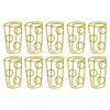 50 Pcs Paper Clips Coffee Cup Shape Office Home Plastic Coated Wire Golden Yellow Paper Clips for Notebook Bookmark