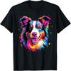 Colorful Pop Art Border Collie Lover Portrait T-Shirt
