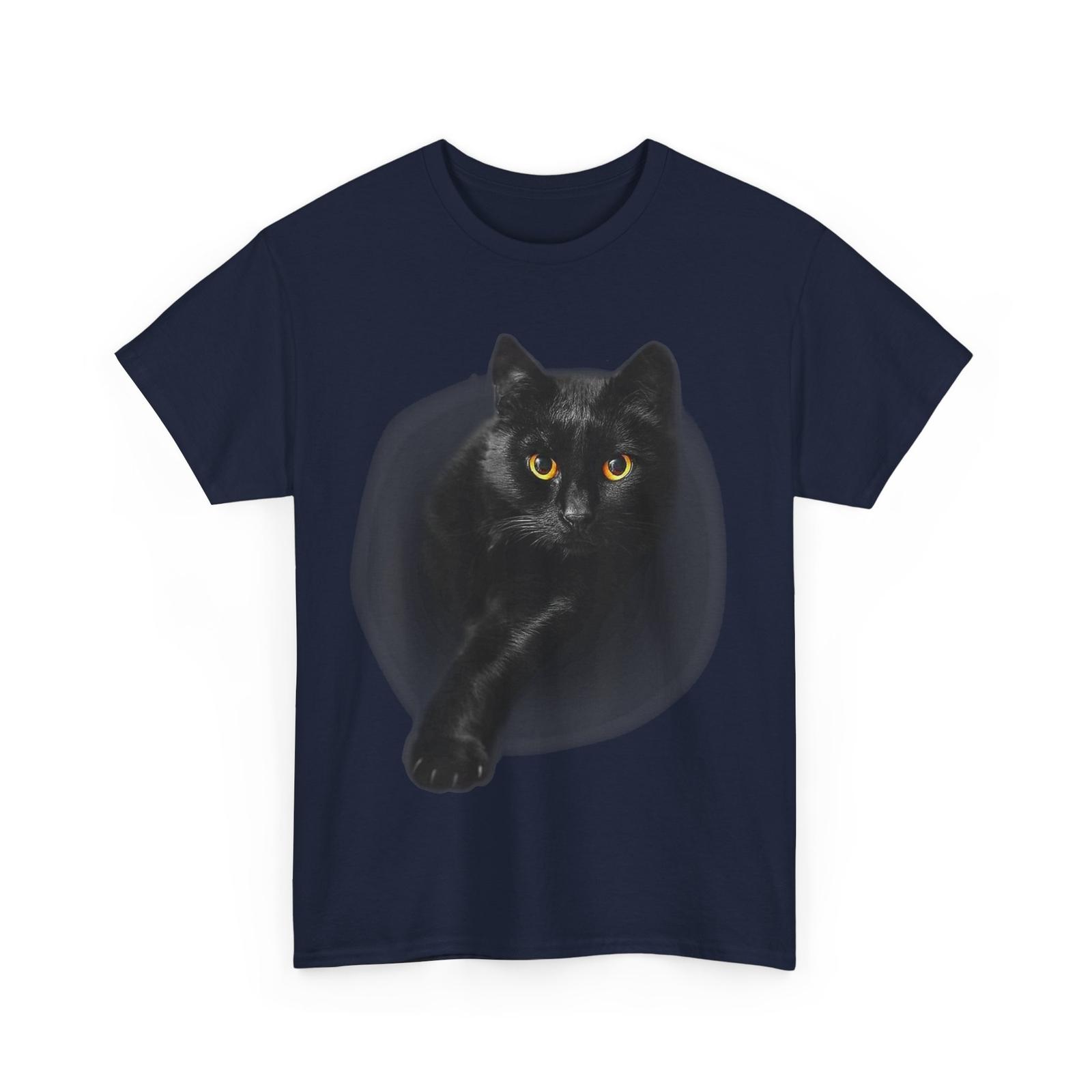 Black Cat Yellow Eyes T-shirt Cats Lovers Cats Owner Cute T-shirt XXXL