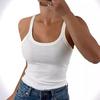 Tanktop met U-hals Schouderbandjes Crop Tops Vrouwen Zomer Camis Effen Kleur Camisole Mode Tube Vrouwelijk Mouwloos Cropped Vest Y2K Kleding