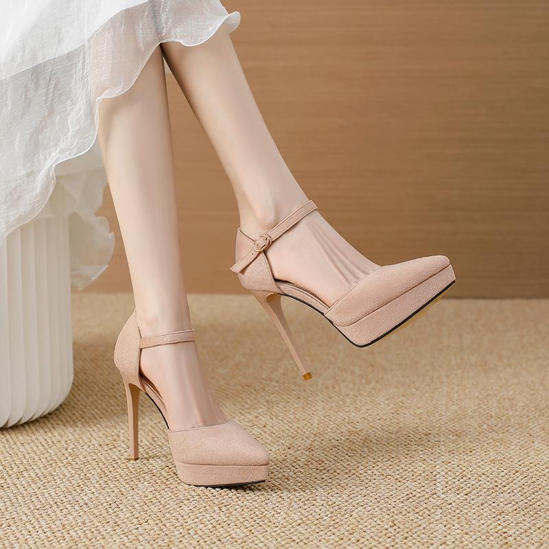 721-3 Black Patent Leather 12cm Stiletto Heels, Pointed Toe, Waterproof Platform, Fashionable Nightclub/Work Shoes for Women.
