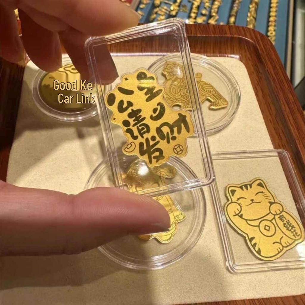 Gold Leaf 999 Pure Gold Lucky Cat Mobile Sticker – Princess Edition for Prosperity and Good Fortune