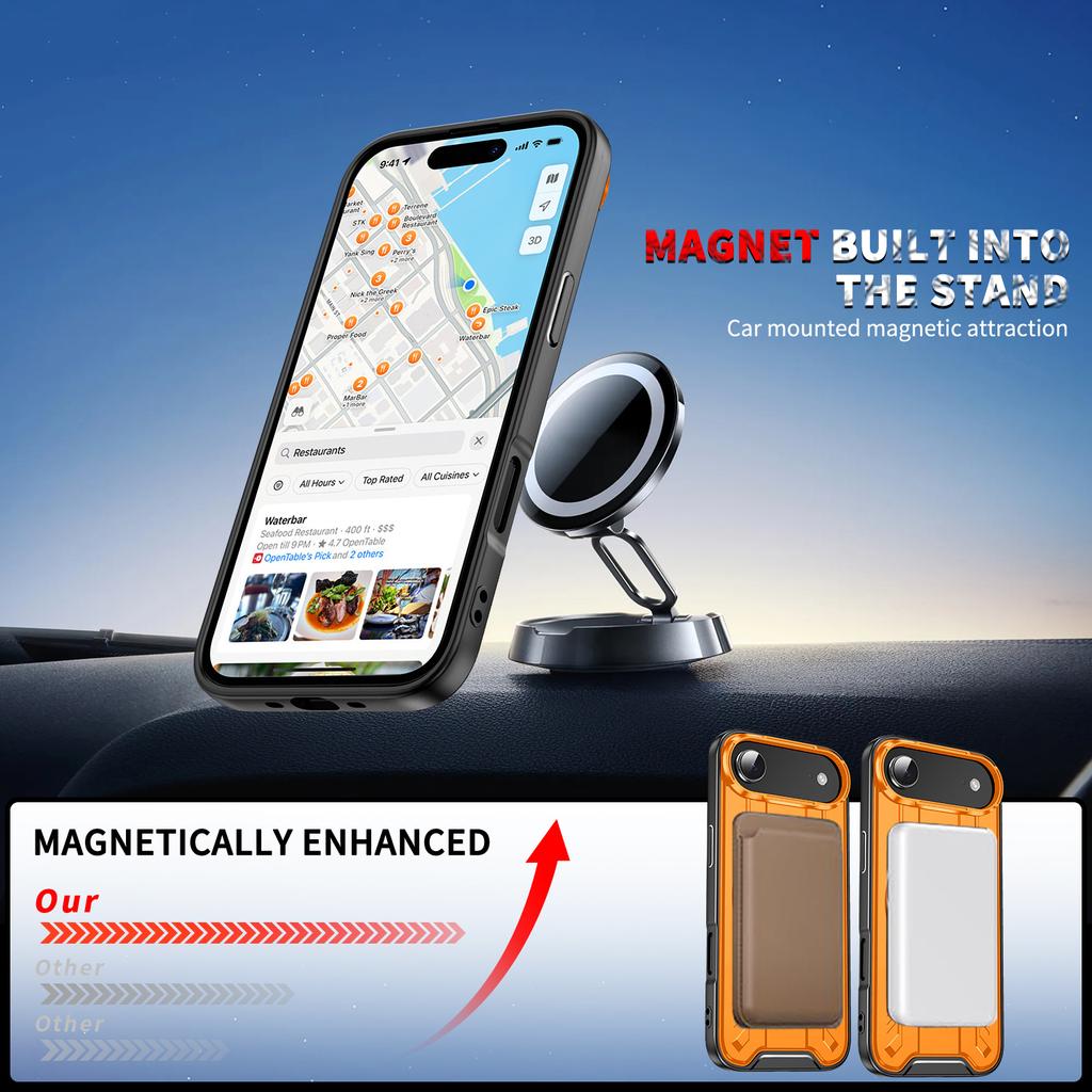 For MagSafe Charge Magnetic Phone Bag Case for Iphone Air 17 Pro Max 16 15 Plus 14 13 12 Pro Iphone17 Iphone16 Iphone15