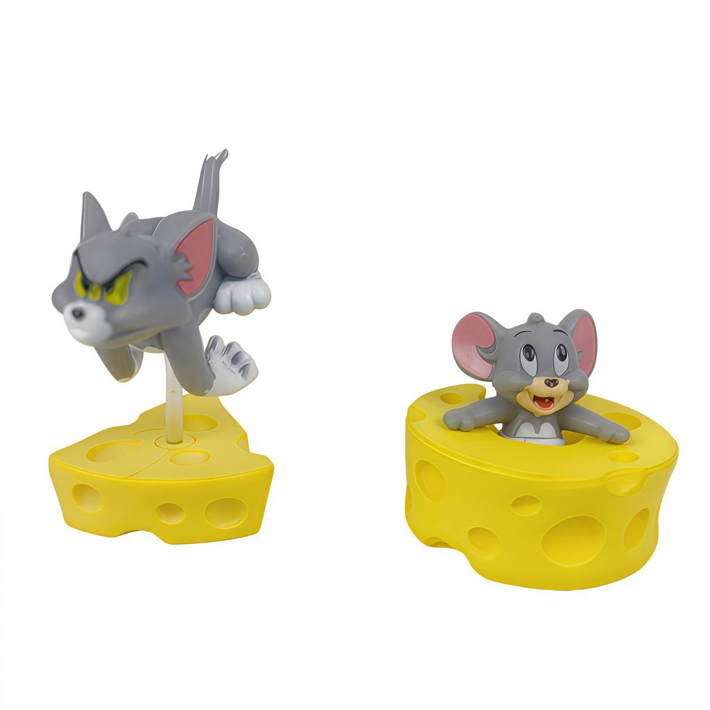 4 Adet Set Peynir Tom ve Jerry Aksiyon Figürü Sevimli Versiyon 3cm Anime PVC Model Pasta Süsü