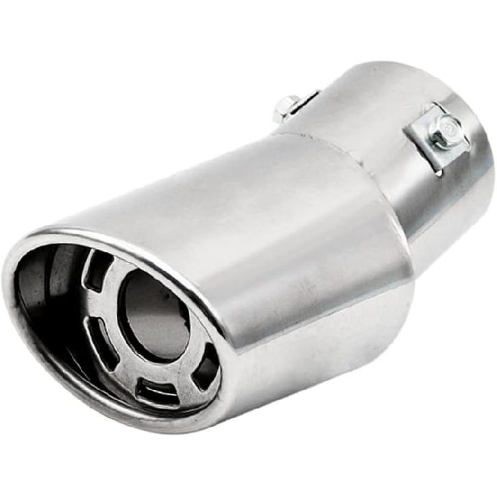 

2.5 inlet Polished Stainless Steel Muffler Slant Exhaust Tip with Bolt-On Clamps Universal Fit on Most Cars, Sedans and Trucks (Straight) Curved