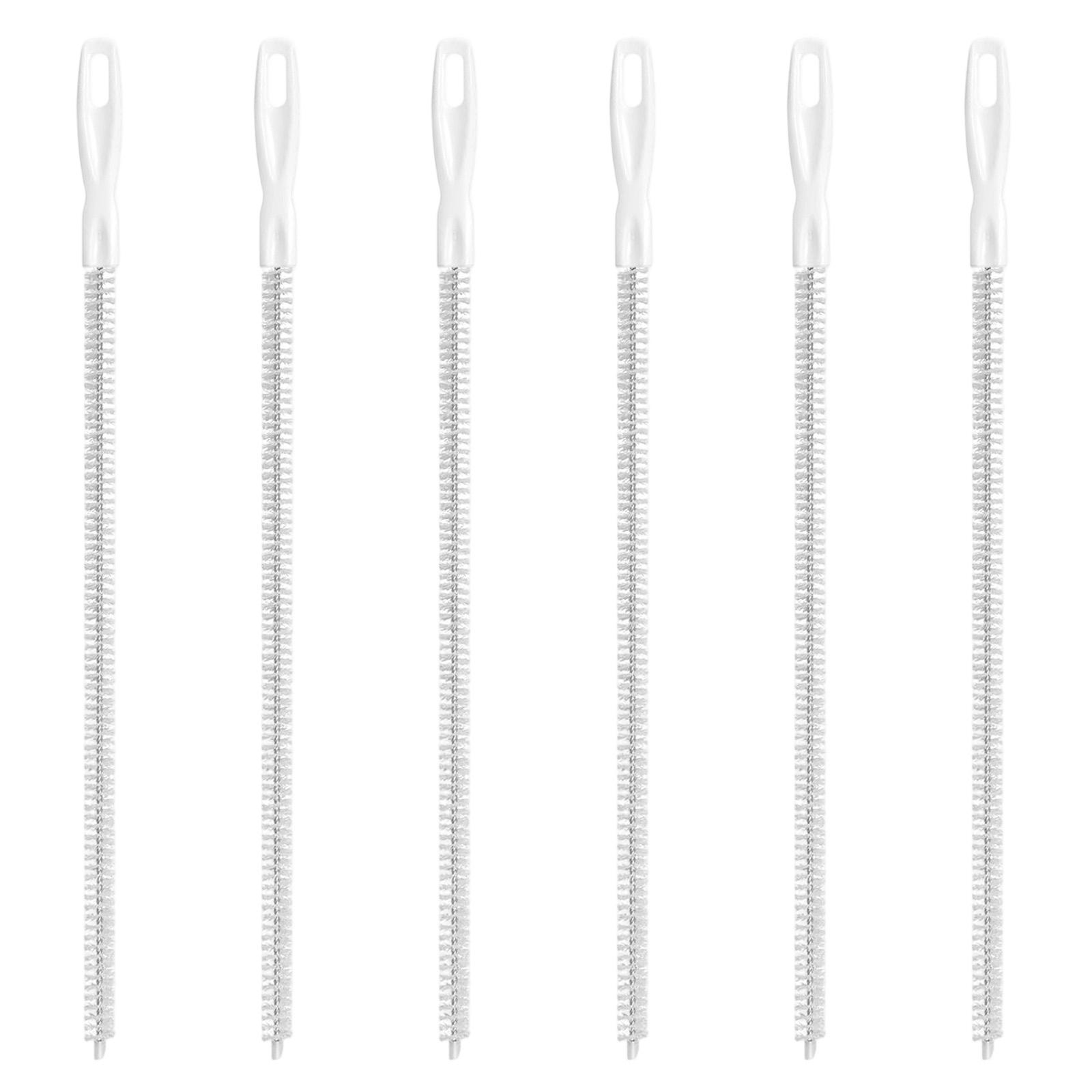 

6pc Long Handle Gap Cleaning Brush Set with 45cm and 58cm Brushes for Hard-to-Reach Areas and Narrow Spaces Cleaning Tools One Size білий