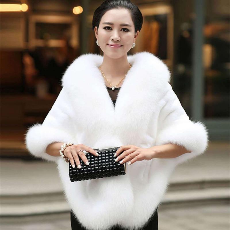 Artificial Imitation Fur Coat Women's Medium and Long Imitation Mink Hair New Imitation Fox Fur Collar Shawl