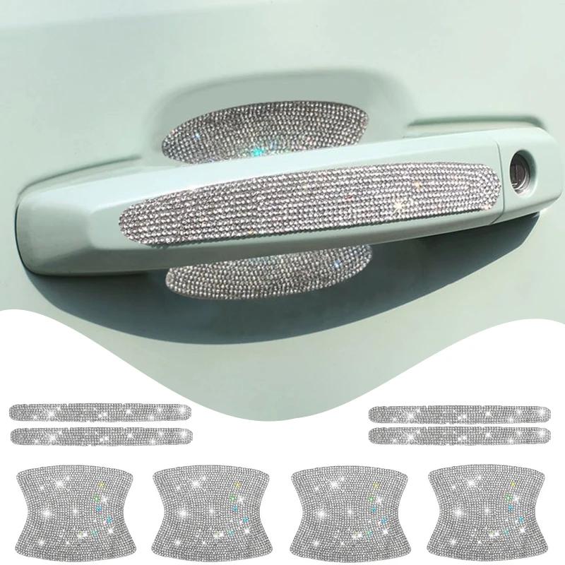 Diamond Door Handle Stickers Anti-scratch And Anti-collision Decorative Stickers Glittering And Dazzling Protecting Bodywork