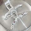 Exquisite Silver Color Crystal Hair Claws Fashion Geometric  LargeMetal Hair Clips Grab Hairpins For Women Girl Hair Accessories