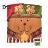 Christmas Chair Cover Cartoon Santa Claus/Snowman/Reindeer Chair Slipcover Holiday Stool Seat Cover for Dining Room Decoration