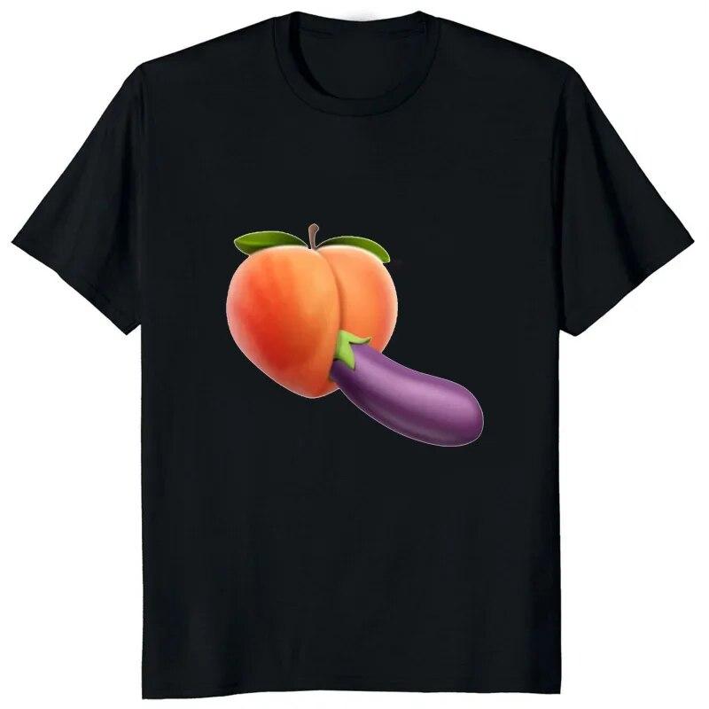 Pixellated Censored Funny Peach Eggplant Meme Printed Tshirt I Love Eggplant Graphic T Shirt Casual Fashion Summer Unisex Tees