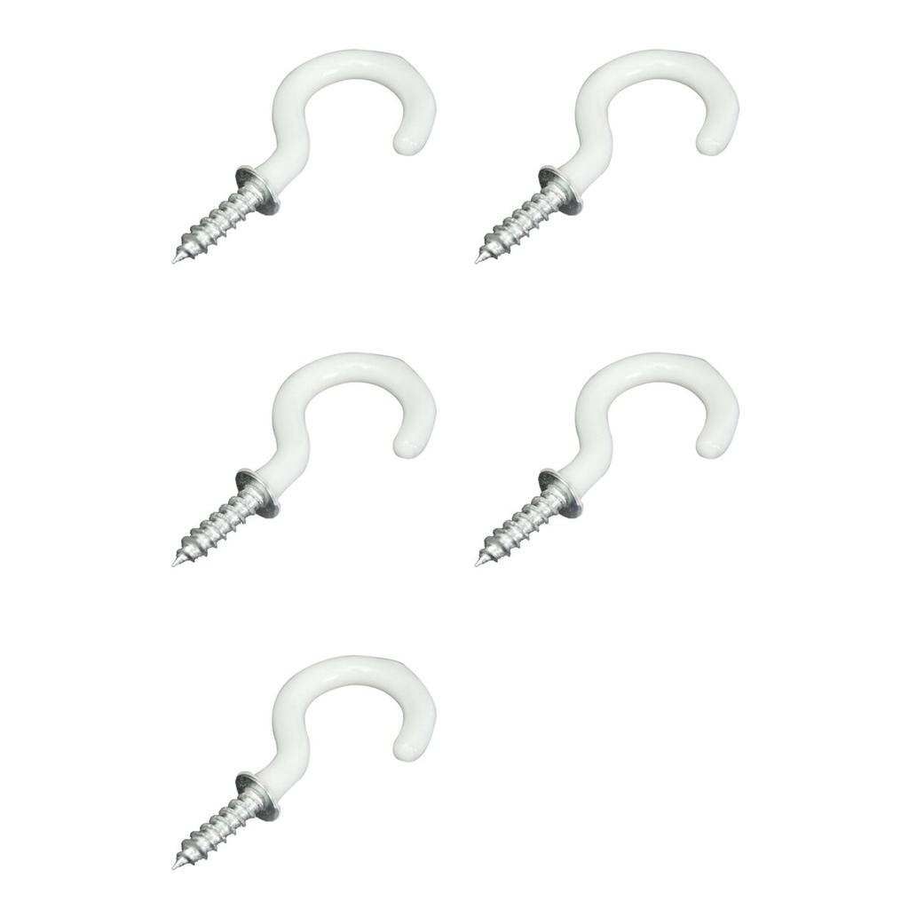 100X PVC Coated Stainless Steel Screw In Cup Hooks Ring Plant Jewelry Hanger Holder Dining Bar Tool S