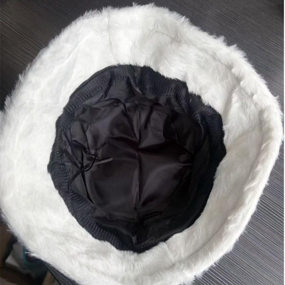 Thickened Plush Bucket Hat Round Top Winter Hat Fashion Warm Hat  Outdoor Wear