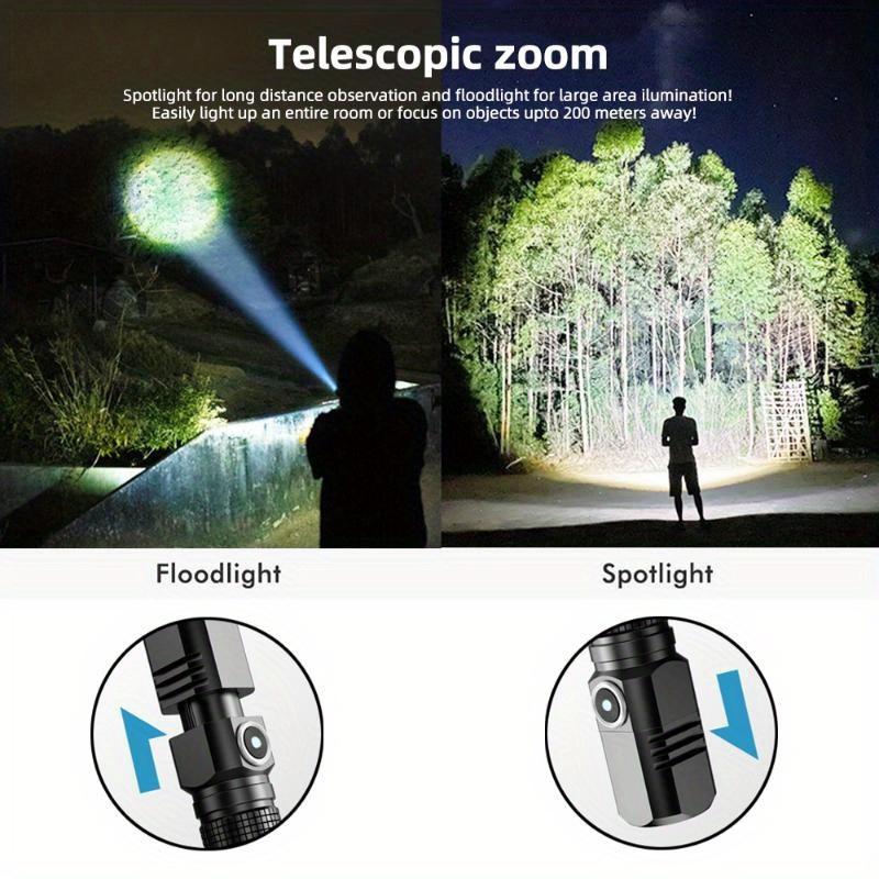 USB wiederaufladbare Taschenlampe Notbeleuchtung tragbar Erkundung Outdoor Camping IP65 wasserdicht Aluminiumlegierungsmaterial 3 Modi