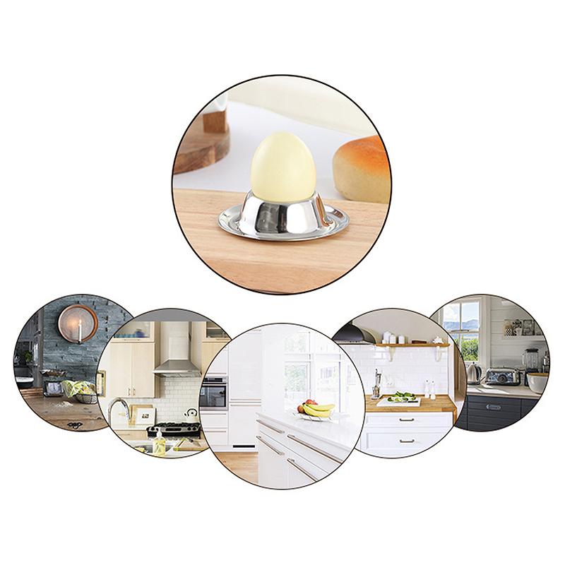 Egg Cup Holder Stainless Steel Egg Cups Plates Tableware Holder For Hard Soft Boiled Egg Kitchen Display