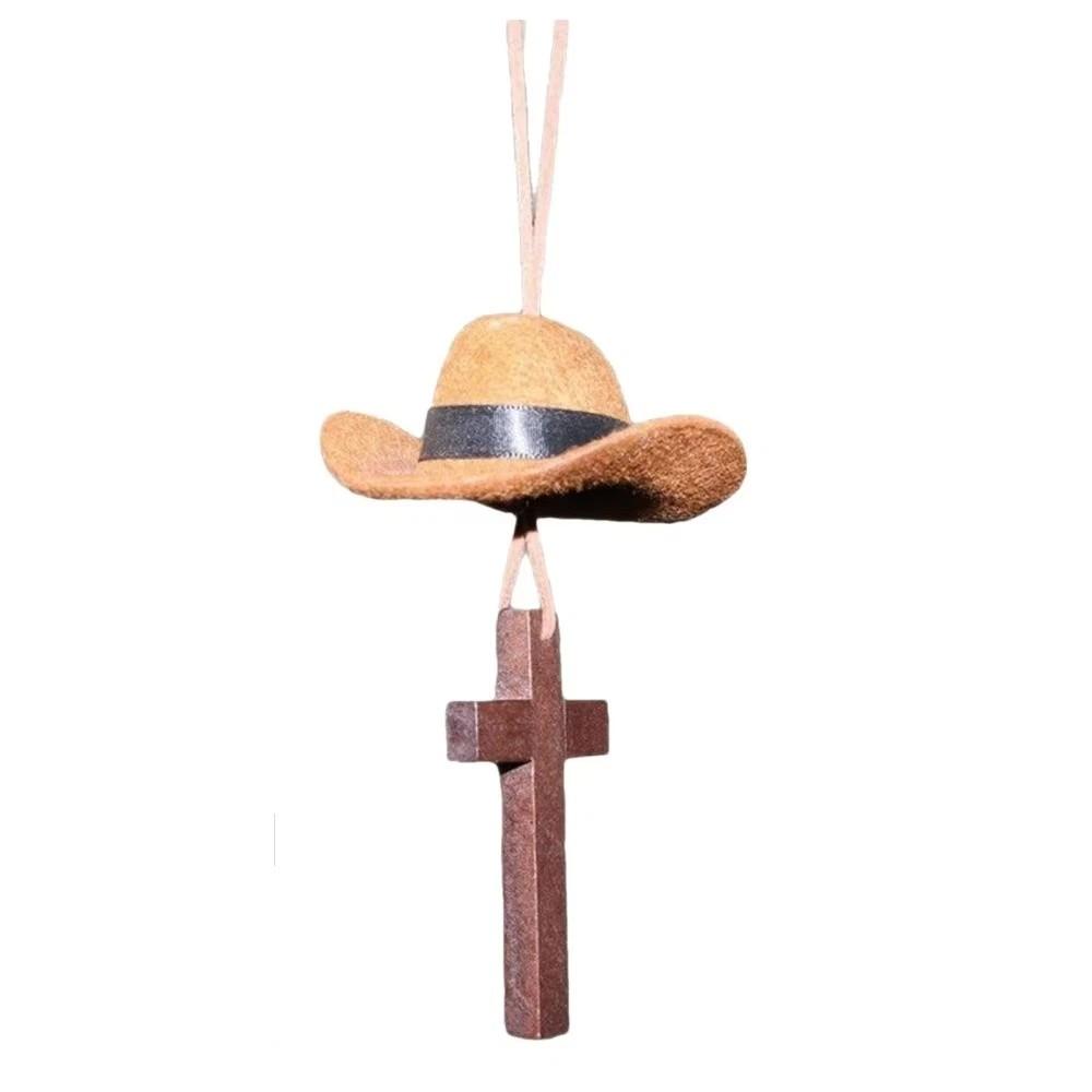 

Love Cross Car Ornament Cow Pattern Rearview Mirror Decoration Women Gifts кавовий