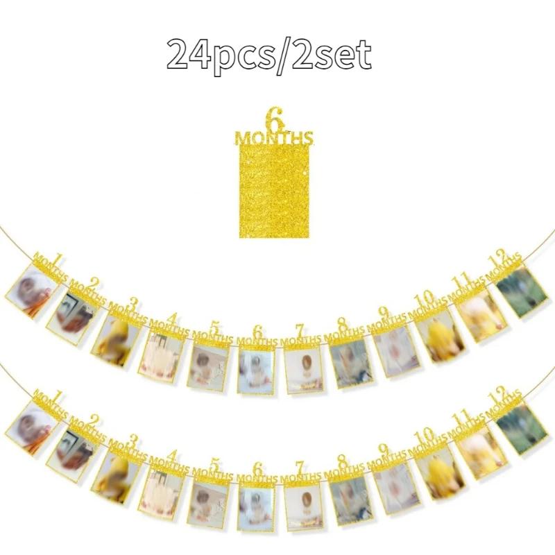 Festive Party Decor Hanging Photo Banner Wall Background Prop Paper Frame Flag Supplies for Holiday Celebrations