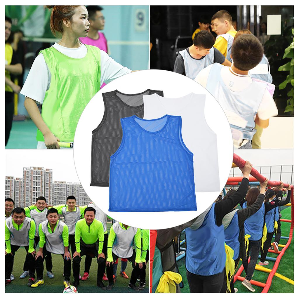 12pcs Outdoor Sports Vests Scrimmage Soccer Football Training Breathable Adults Jersey Football Player Training Vest