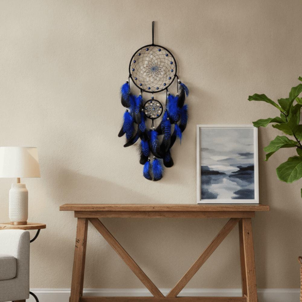 Handgewebter leuchtender Perlen-Traumfänger Buntes Feder-Wandbehang Feder-Windspiel Geschenk