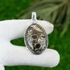 925 Sterling Silver Oval Natural Turritella Agate Wedding Sister Pendant Jewelry