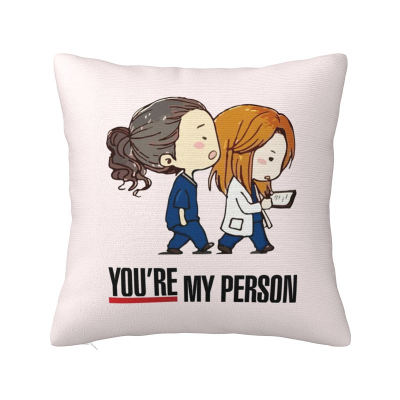 Custom Greys Anatomy Cartoon Collage Nordic Pillow Cover Decoration Car Cushion