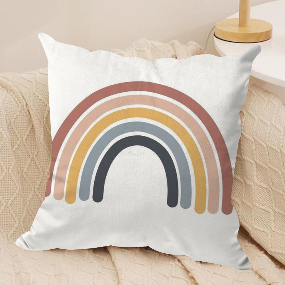 

Rainbow Print Cushion Cover Soft Plush DoubleSided Printed Sofa Pillow Cushion Cover Cozy AllSeason Durable Decor Gift 30x30cm