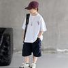 Trendy Boys' Summer Two-Piece Set: Short Sleeve T-Shirt & Casual Sports Shorts