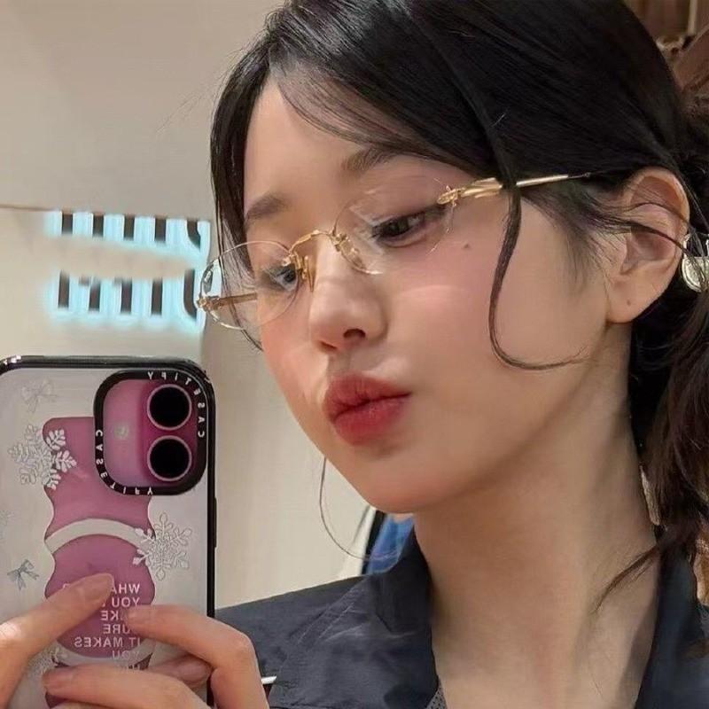 Fashion Photochromic Frameless Glasses Korean Style Sun Glasses Change Color Unisex UV Protection