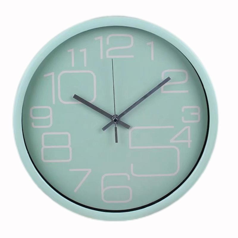 Wohnzimmer Zuhause Einfach Leichter Luxus Uhr Moderne Dekoration Macaron Farbe Wanduhr Rund Ins Stil Stille Quarz Uhr