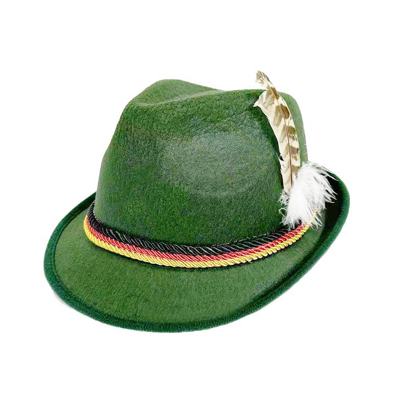New Novelties Adult Oktoberfest Hat German Bavarian Swiss DressUp Felt Hats Tyrolean Lederhosen Costume Fedora