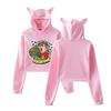 Fashion Icrimax Burgerpommes Printed Kawaii Crop Top Hoodie Funny Cropped Short Sweatshirt Hooded Pullover Women Tops Streetwear