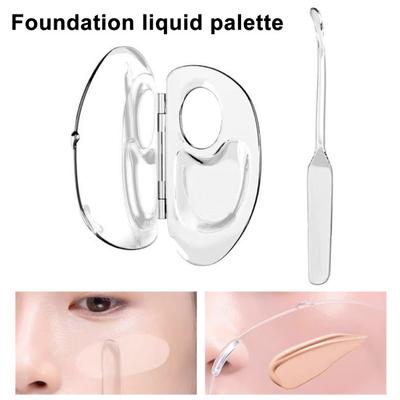 1/2/3Pcs Acrylic Liquid Foundation Palette Folding Makeup Mixing Tray with Spatula Tool Artists Beginners Cosmetic Makeup Blending Palette