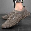 2025 Suede Leather Men Mens Hiking Shoes Outdoor Low Ankle Hunting Trekking Sneakers Plus Size Tourism High Quality Shoes Beige
