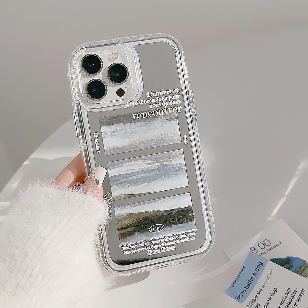 ins oil painting cloud sea case suitable for 16Pro Max Apple 17 iPhone, artistic style 13 mirror 11 premium