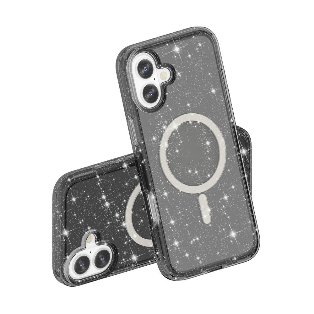 iPhone 17 Case, MagSafe-Resistant, Glitter, Semi-Transparent Black