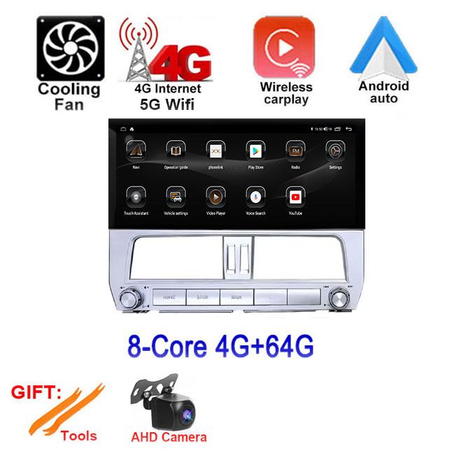 12.3'' For Toyota Prado 2018 Android 14 DSP Car Radio Multimedia Video Player GPS Navigation Stereo WiFi BT Carplay Auto