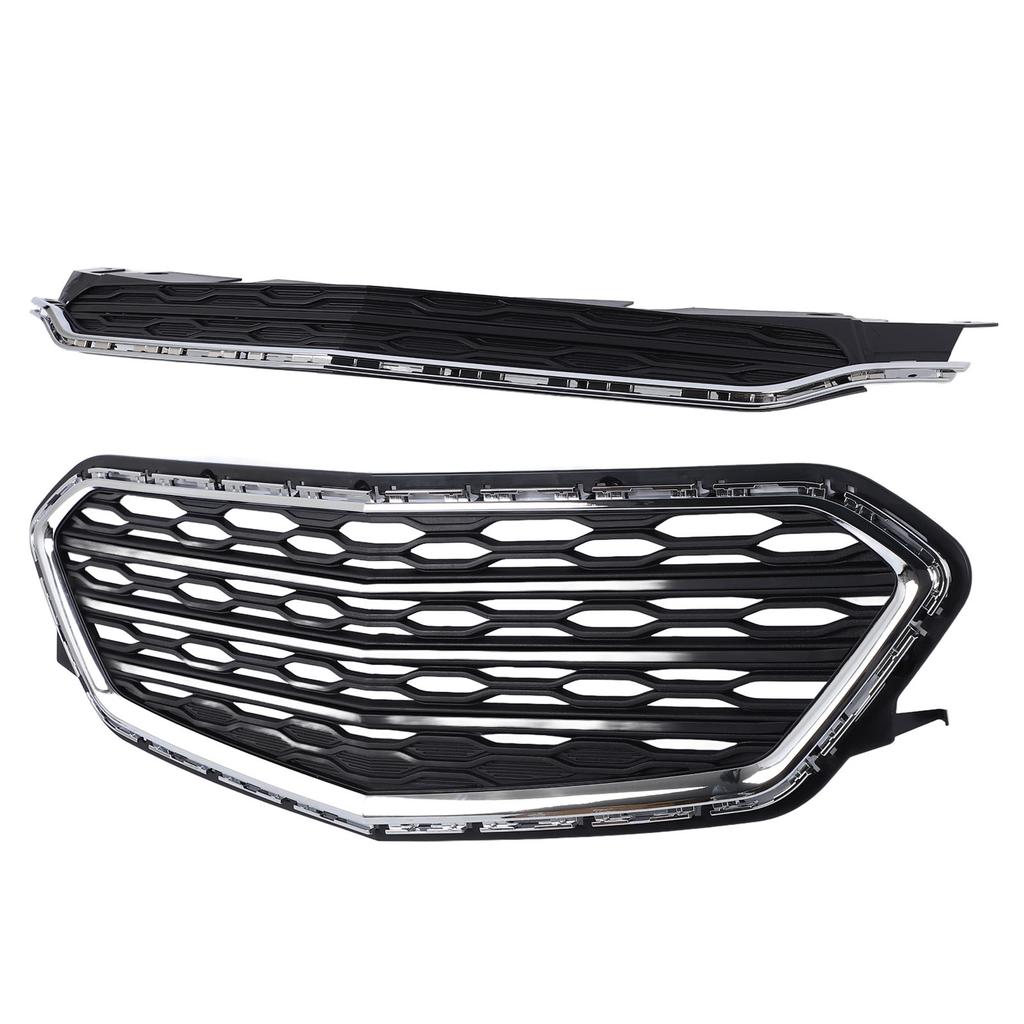 2 Pcs Front Upper Lower Grille 23370469 Bumper Radiator Mesh Grill Set Replacement for Chevy
