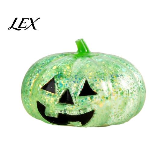 Creepy Pumpkin Fidget Toy Halloween Glitter Stress Ball, Head Squeeze for Tension Relieving Relief, Party Favors Desk Decompression Toys