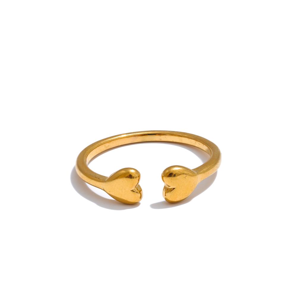 

Yhpup Minimalist Stainless Steel Cute Heart Love Open Charm Ring for Women Popular Daily Jewelry Accessories High Quality Gift Adjustable