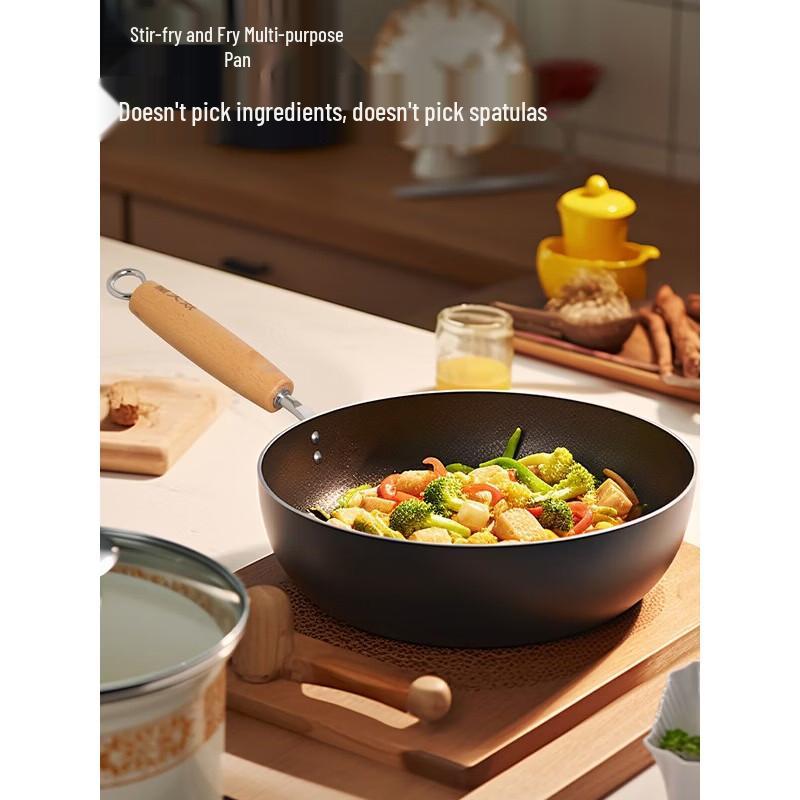 COOKER KING 28cm Nitrided Wrought Iron Wok