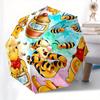 Winnie the Pooh and Friends Themed Automatic Opening and Closing Folding Umbrella, Reinforced 8 Ribs, Compact Travel Design, Fashionable Fol