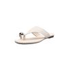 Nangang Holiday~ Sheepskin version retro round flip-flops open-toed flat-bottomed vacation cool slippers women's summer wear