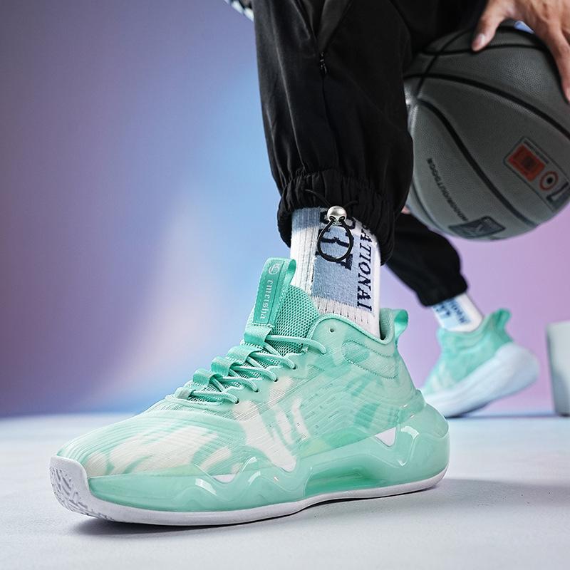 

2025 spring and summer new sports basketball shoes comfortable shock absorption breathable men s and women s same non-slip wear-resistant rubber so 45
