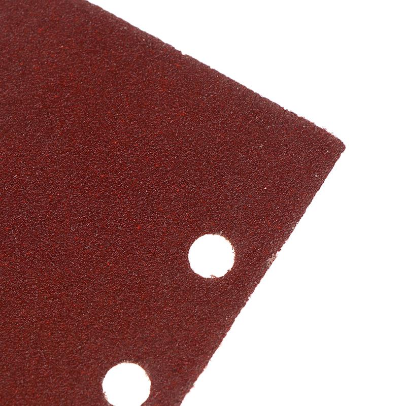 10Pcs 8-Hole Rectangular Premium Flocked Sandpaper Sheets Self-Adhesive 185X93Mm - Assorted Grits For Air Grinders