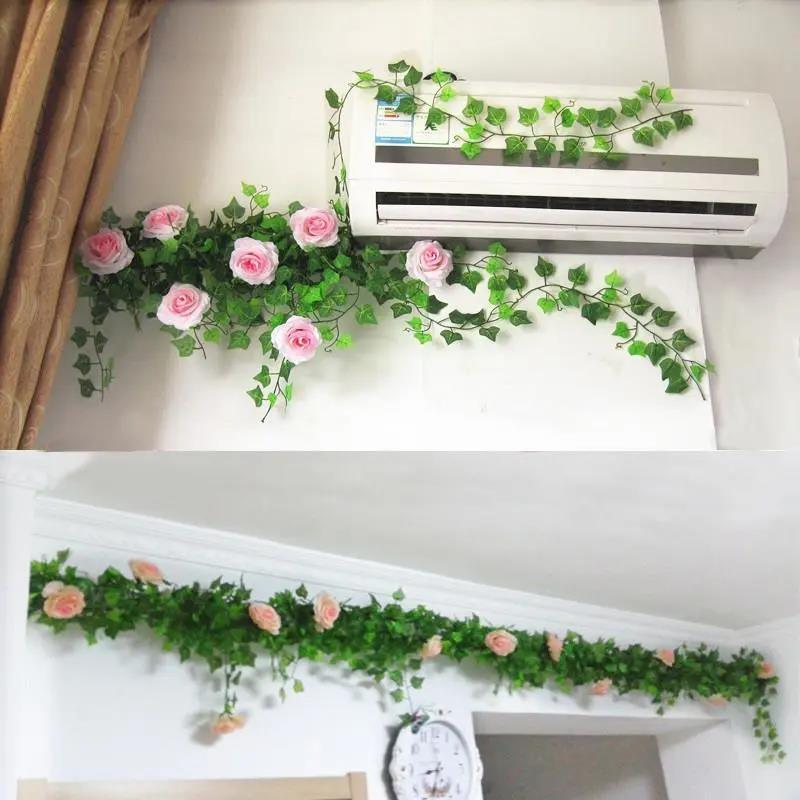 Artificial Rose Flower Vine for Balcony, Staircase, and Railings Decoration
